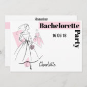 Mode Bride Roze Bachelorette Kaart (Voorkant / Achterkant)
