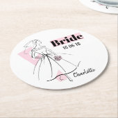 Mode Bride Roze Bride Datum Naam onderzetter (Gebogen)