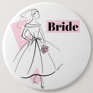 Mode Bride roze bride knoop Ronde Button 6,0 Cm