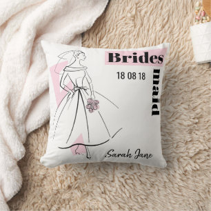 Mode Bride Roze Bridesmaid roze achterzijde Kussen