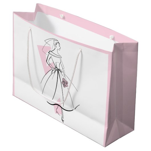 Mode Bride Roze cadeautas groot roze (Voorkant Gekanteld)