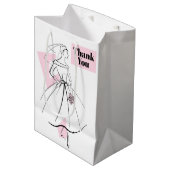 Mode Bride Roze Dank je cadeautas medium (Voorkant Gekanteld)