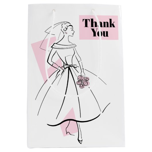 Mode Bride Roze Dank je cadeautas medium (Voorkant)