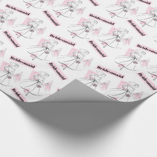 Mode Bride Roze Groep Bridesmaid verpakkingspapier Cadeaupapier