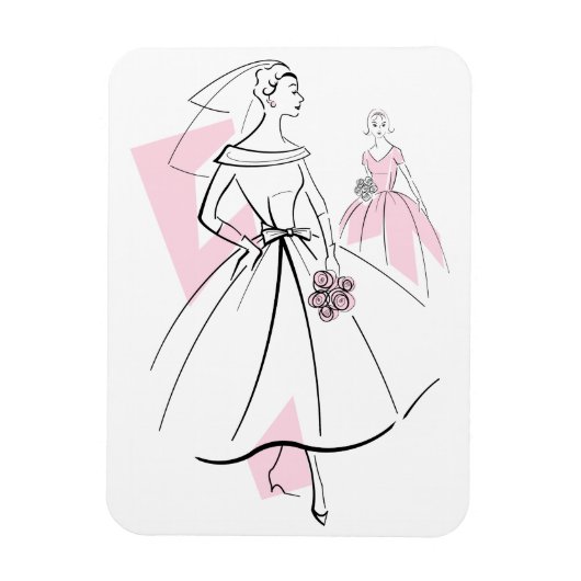 Mode Bride Roze Groep flexibele magneet (Verticaal)