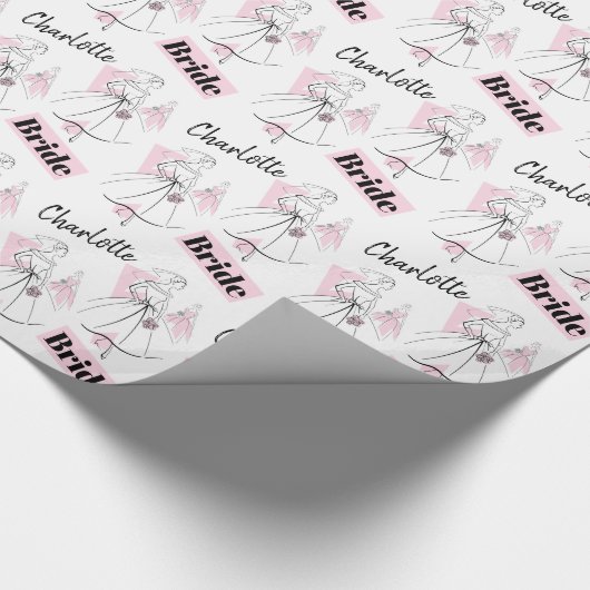 Mode Bride Roze Groep Naam Bride verpakkingspapier Cadeaupapier (Hoek)