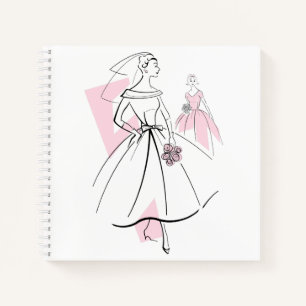 Mode Bride roze het vierkant van het notitieboek v