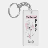 Mode Bride Roze Moeder van de Bride rechthoek Sleutelhanger (Voorkant Links)