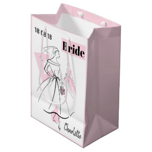 Mode Bride Roze Naam Datum cadeautas medium roze
