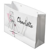 Mode Bride Roze naamzak grote Groot Cadeauzakje (Voorkant Gekanteld)