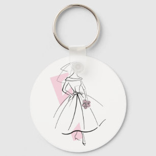 Mode Bride Roze sleutelhanger rond