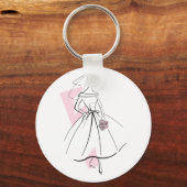 Mode Bride Roze sleutelhanger rond (Voorkant)