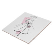 Mode Bride Roze tegel Tegeltje (Zijkant)
