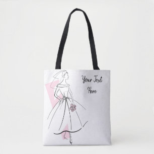 Mode Bride Roze Tekst tas roze achterzijde