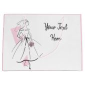Mode Bride Roze Tekstcadeau grote roze tas Groot Cadeauzakje (Voorkant)
