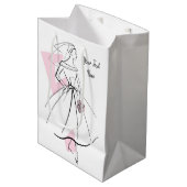 Mode Bride Roze Tekstcadezak medium Cadeauzakje (Voorkant Gekanteld)