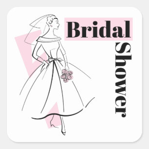 Mode Bride Roze vierkant Vrijgezellenfeest Vierkante Sticker