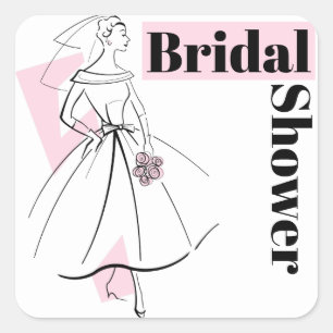 Mode Bride Roze vierkant Vrijgezellenfeest Vierkante Sticker