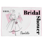 Mode Bride Roze Vrijgezellenfeest Datum Naam L roz Groot Cadeauzakje (Achterkant)