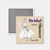 Mode Bruid Neutraal Bruiloft Uitnodiging Datum Naa Magneet (Voorkant / Achterkant)