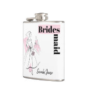 Mode Bruid Roze Bruidsmeisje Naam kolf Heupfles (Links)