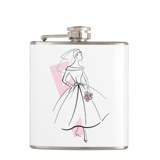 Mode Bruid Roze fles Heupfles (Voorkant)