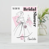 Mode Bruid Roze Groep Bruids Douche uitnodiging (Staand voorkant)