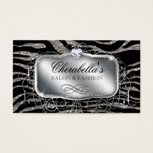 Mode Carte cadeau ongle Salon Zebra Parties scinti (Devant)