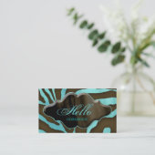Mode Carte de visite Animal Zebra Bleu (Debout devant)
