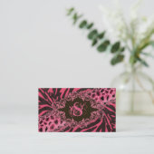 Mode Carte de visite animal Zebra Leopard rose (Debout devant)