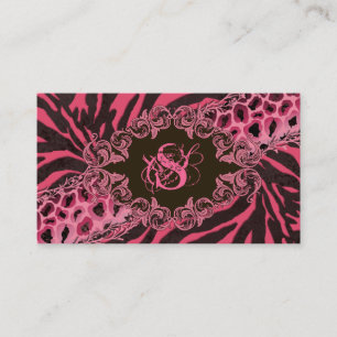 Mode Carte de visite animal Zebra Leopard rose