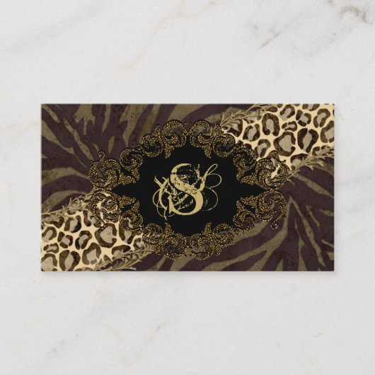 Mode Carte de visite Animal Zebra Suede Leopard (Devant)