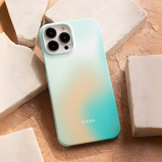 Mode Cool Mint Beige Gradient Tie Dye Custom Case-Mate iPhone Case