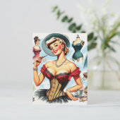  Mode Corset Pin Up Briefkaart (Staand voorkant)