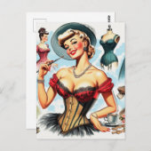  Mode Corset Pin Up Briefkaart (Voorkant / Achterkant)
