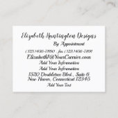 Mode, couture, Carte de visite Seamstress Version (Dos)