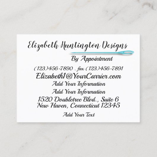 Mode, couture, Carte de visite Tricot Version (Dos)