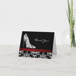 Mode Damask Stiletto Carte de remerciements