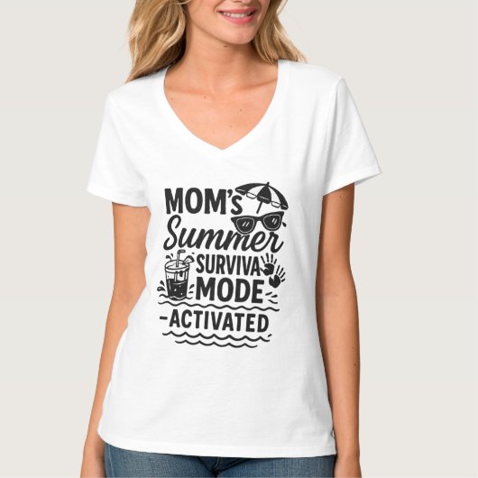 Mode de survie d'été de maman - T-shirt activé (Devant)