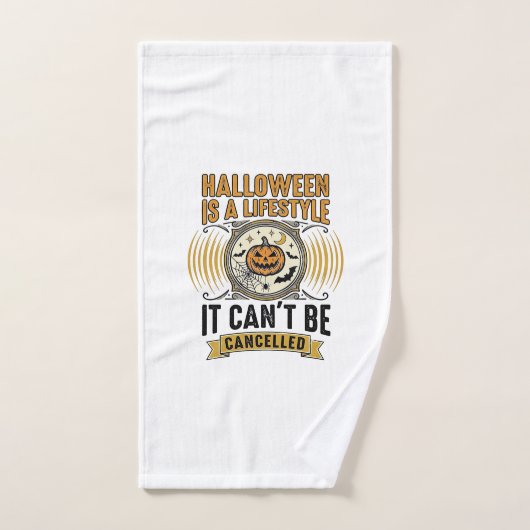 Mode de vie Halloween Typographie de citrouille vi (Serviette à main)