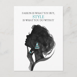 Mode deco, stijlvolle glamour illustratie briefkaart