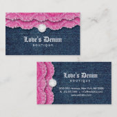 Mode Denim Jeans Lace Jewelry Pink Visitekaartje (Voorkant / Achterkant)