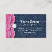 Mode Denim Jeans Lace Jewelry Pink Visitekaartje (Achterkant)