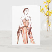 mode des années 1950 - salutation ou carte pour (Fleur jaune)