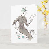 mode des années 1950 - salutation ou carte pour (Fleur jaune)