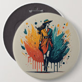 Mode Design Round Ronde Button 6,0 Cm (Voorkant /achterkant)