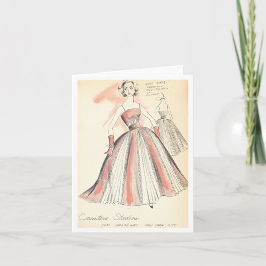  Mode Design voor Evening Gown Note Kaart (Voorkant)