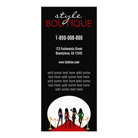 Mode Designer Aangepaste Rack Kaart Sjabloon (Voorkant)