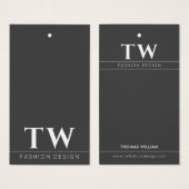 Mode Designer Black Hang Label Visitekaartje (Voorkant /achterkant)