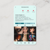 Mode Designer Instagram Mint Modern Visitekaartje (Voorkant)